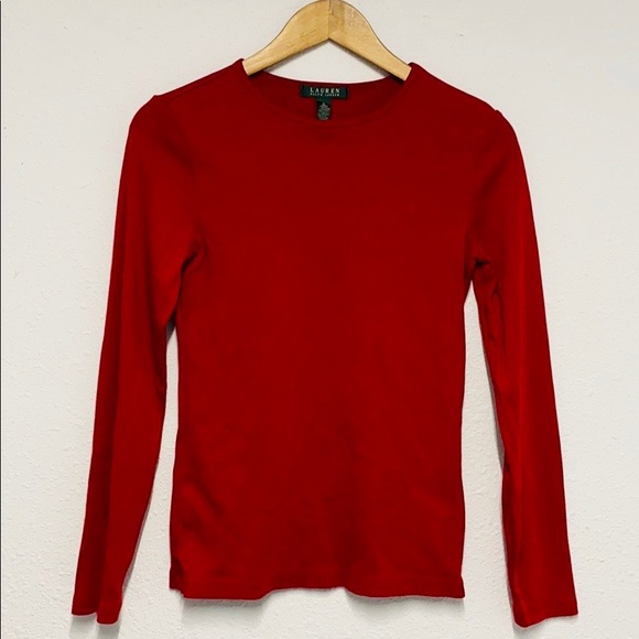 Lauren Ralph Lauren Tops - 🦋 Vintage Ralph Lauren Red Long Sleeve Sz S